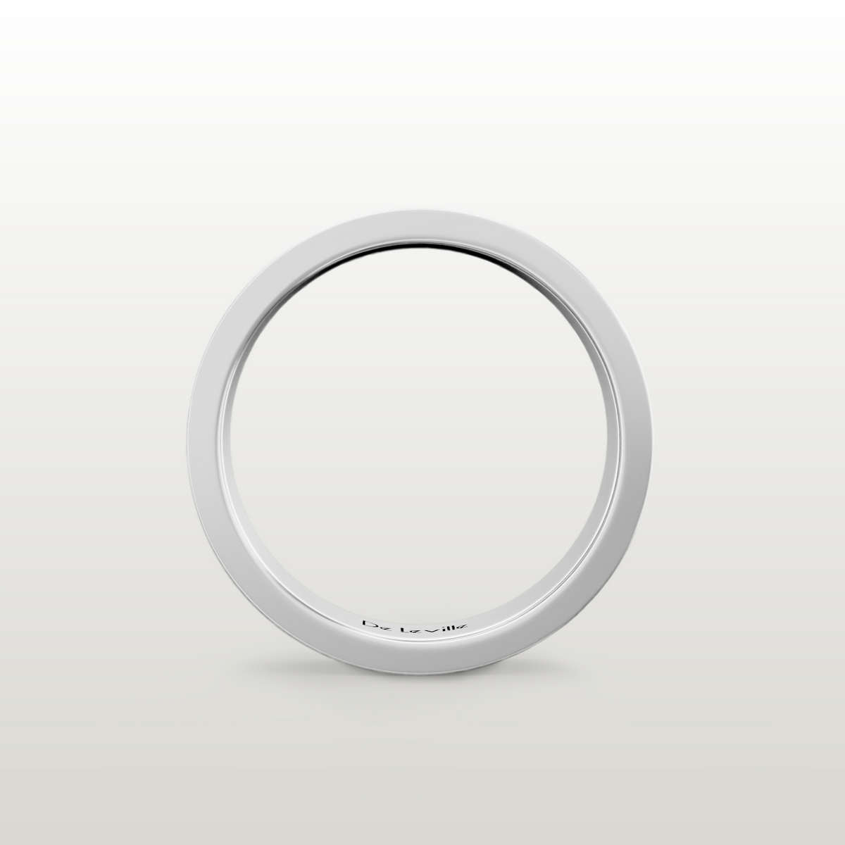 De Leville Classico Puro ring in 18k white gold — front view