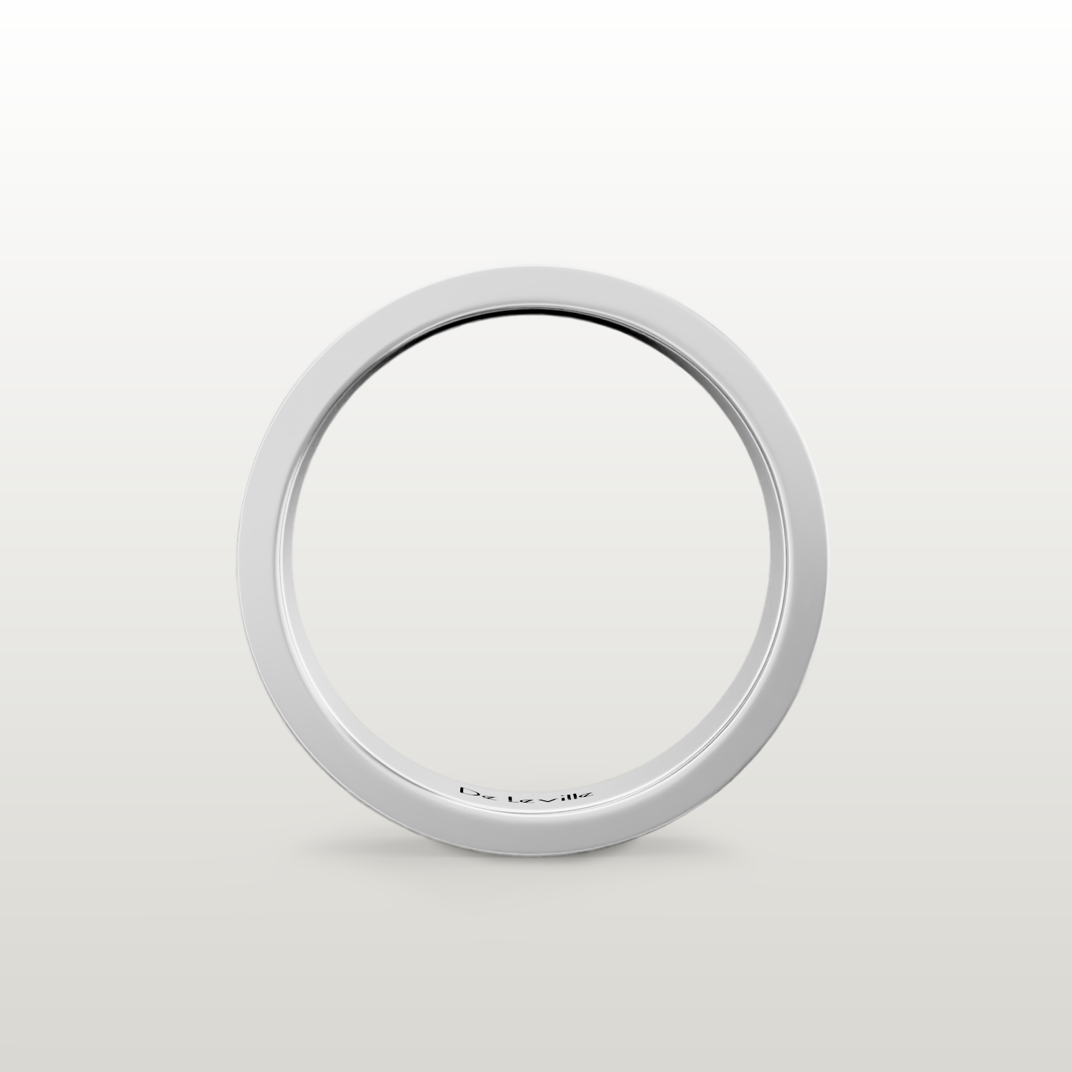 De Leville Classico Puro ring in 18k white gold — front view