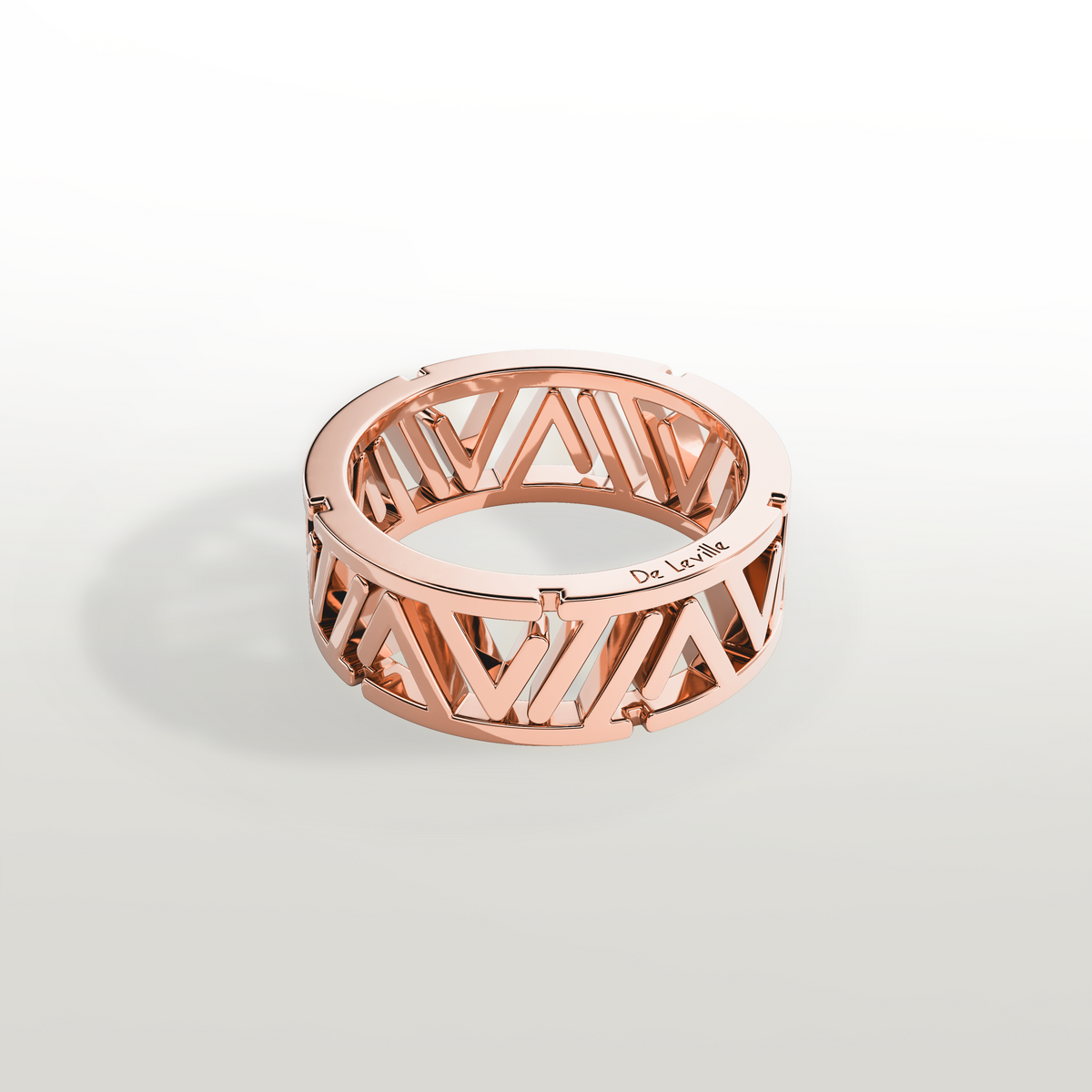 De Leville Incontro Puro ring in 18k rose gold — top view