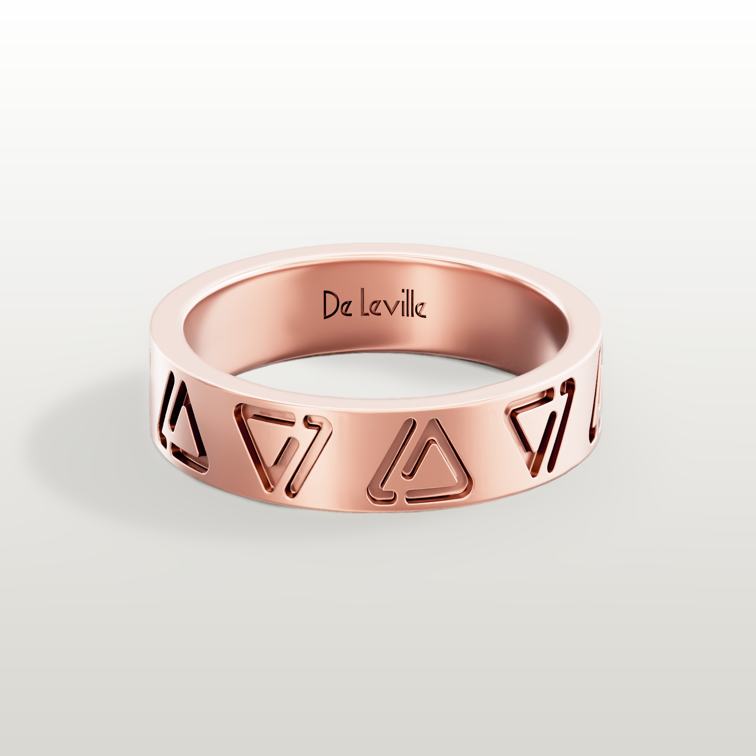 De Leville Classico Puro ring in 18k rose gold — top view