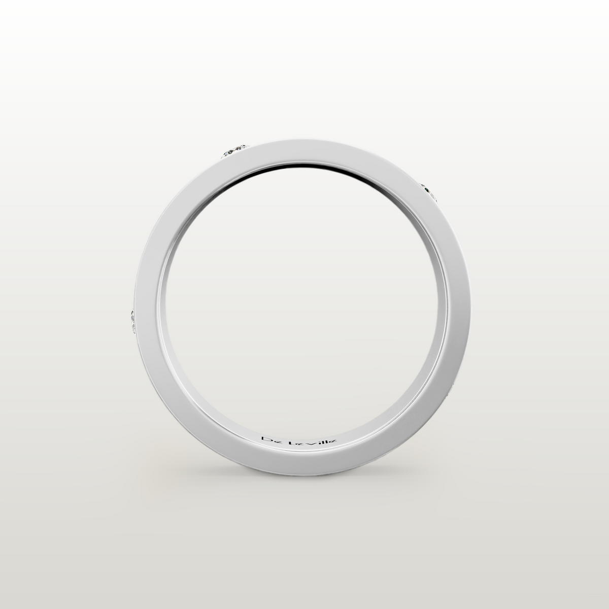 De Leville Classico Regale ring in 18k white gold — front view