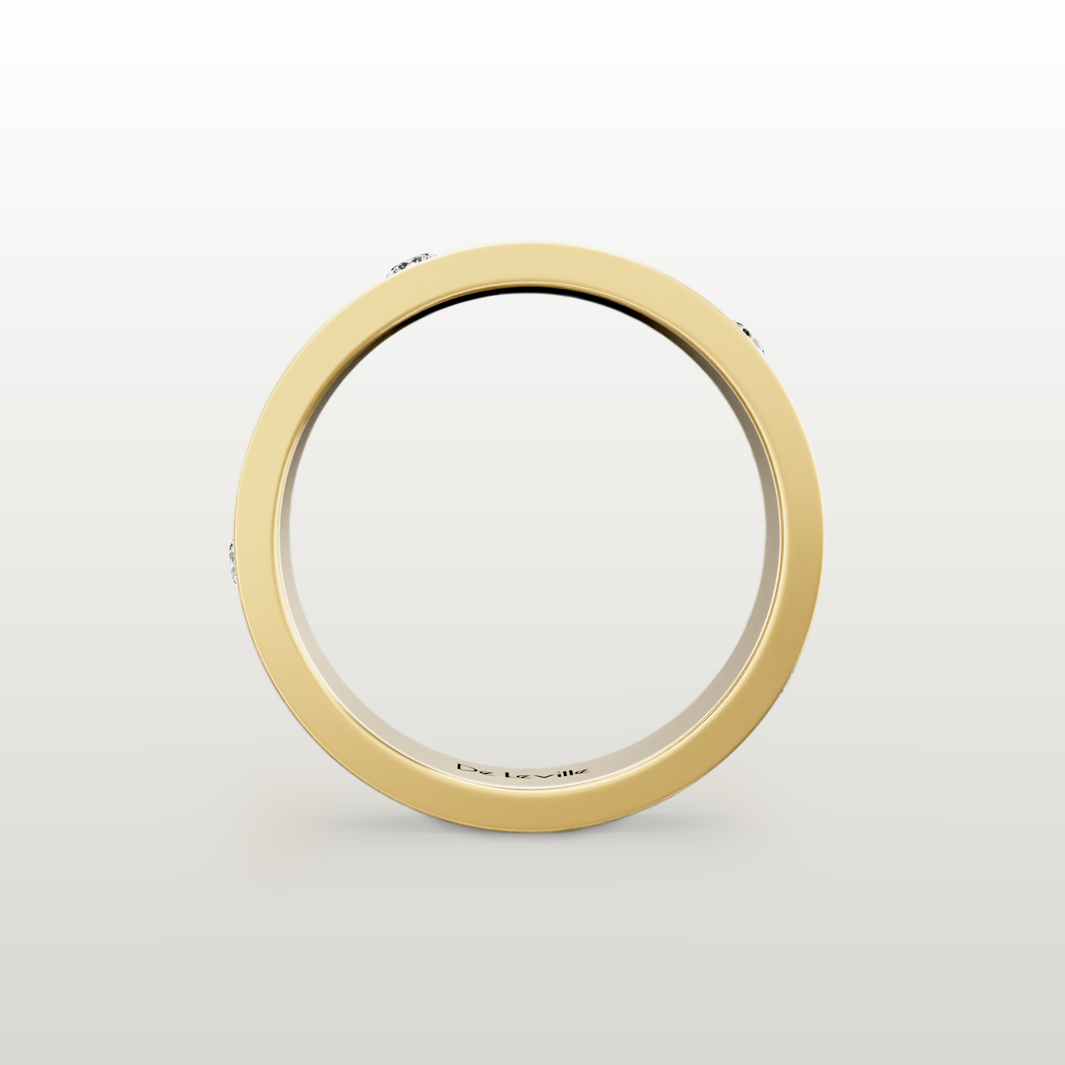 De Leville Classico Regale ring in 18k yellow gold — front view