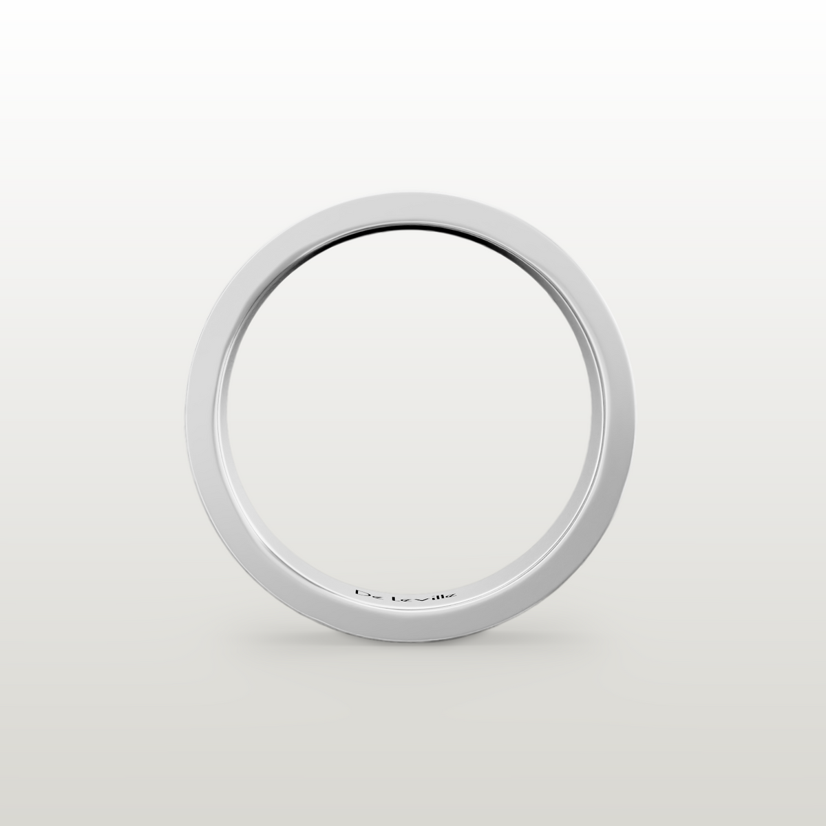 De Leville Classico Segreto ring in 18k white gold — front view